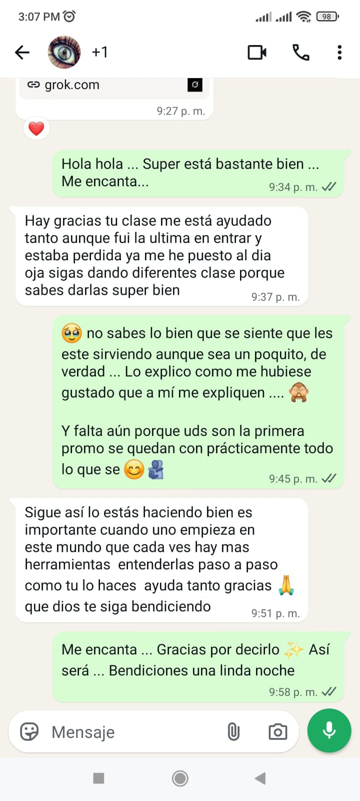 Notificación de venta y agradecimiento a la comunidad